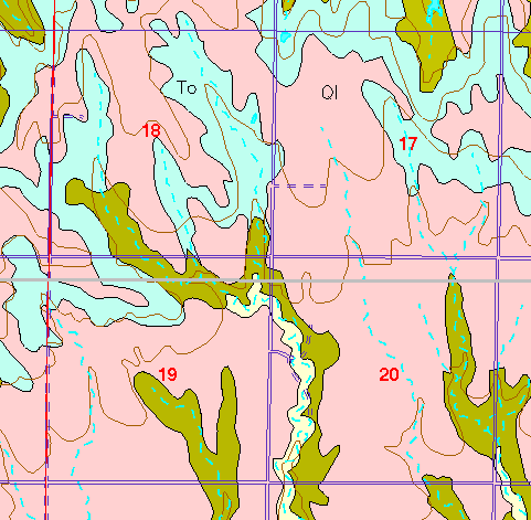 small part of Ellis Co. geologic map