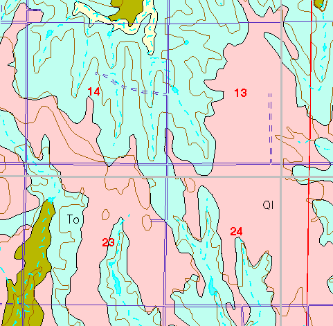 small part of Ellis Co. geologic map