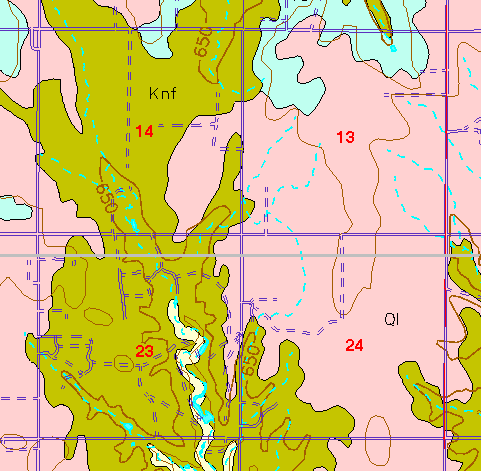 small part of Ellis Co. geologic map