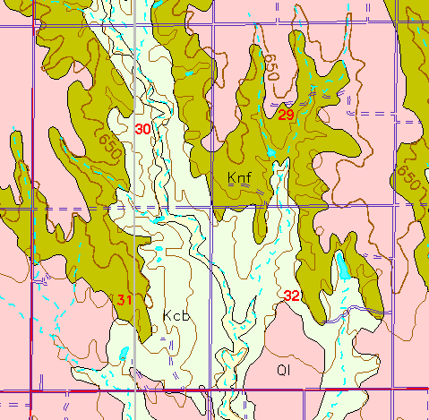 small part of Ellis Co. geologic map