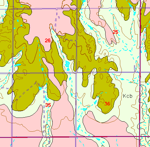 small part of Ellis Co. geologic map