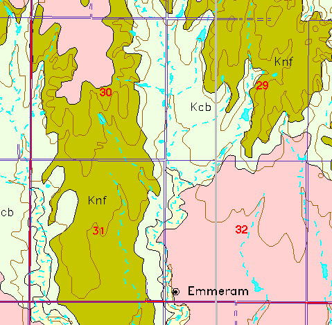 small part of Ellis Co. geologic map