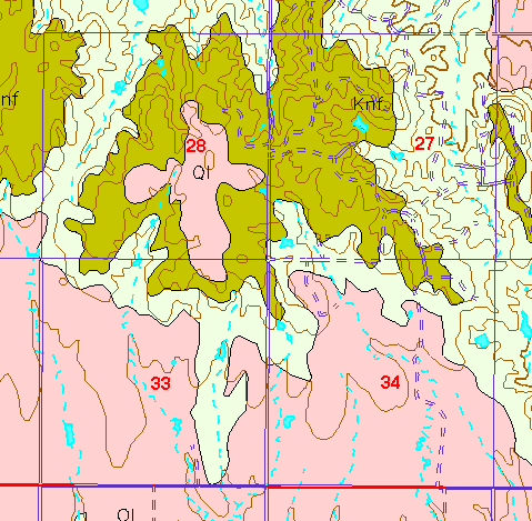 small part of Ellis Co. geologic map