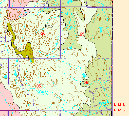 small part of Ellis Co. geologic map