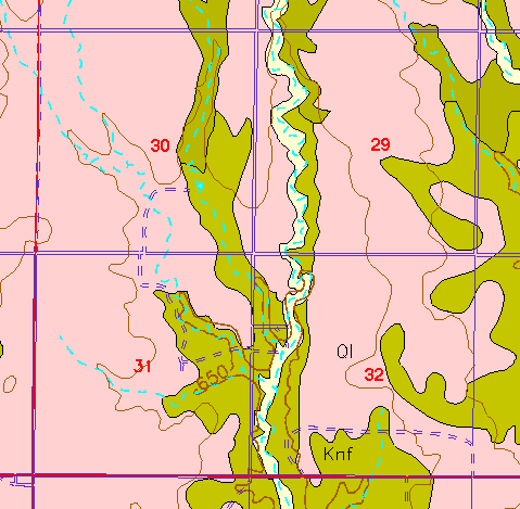 small part of Ellis Co. geologic map