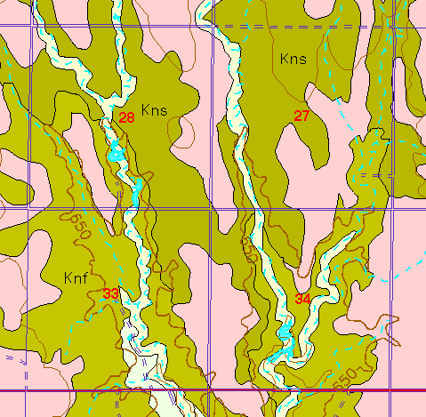 small part of Ellis Co. geologic map