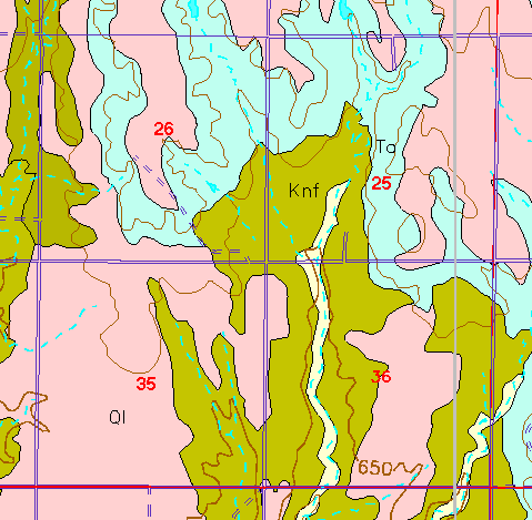 small part of Ellis Co. geologic map