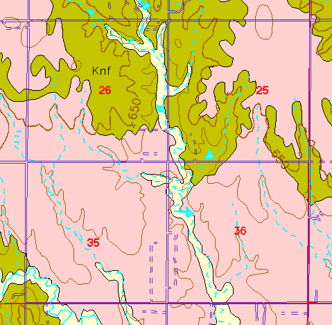 small part of Ellis Co. geologic map