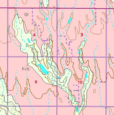 small part of Ellis Co. geologic map