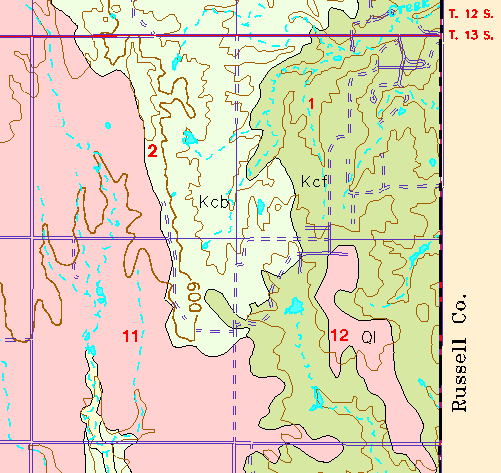 small part of Ellis Co. geologic map