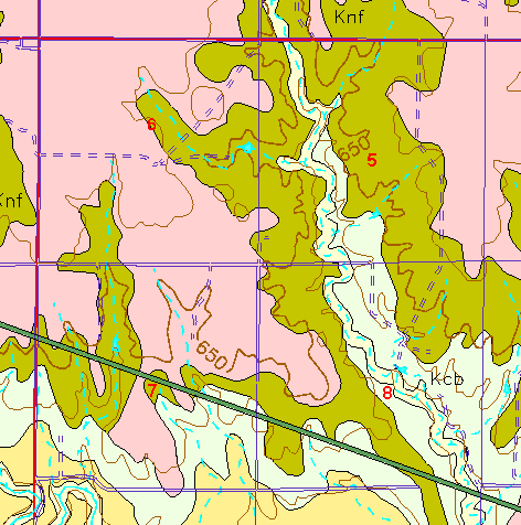 small part of Ellis Co. geologic map