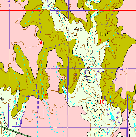 small part of Ellis Co. geologic map