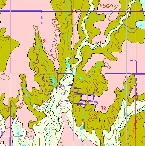 small part of Ellis Co. geologic map