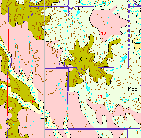 small part of Ellis Co. geologic map