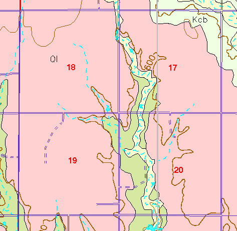 small part of Ellis Co. geologic map