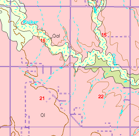 small part of Ellis Co. geologic map