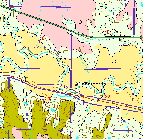 small part of Ellis Co. geologic map