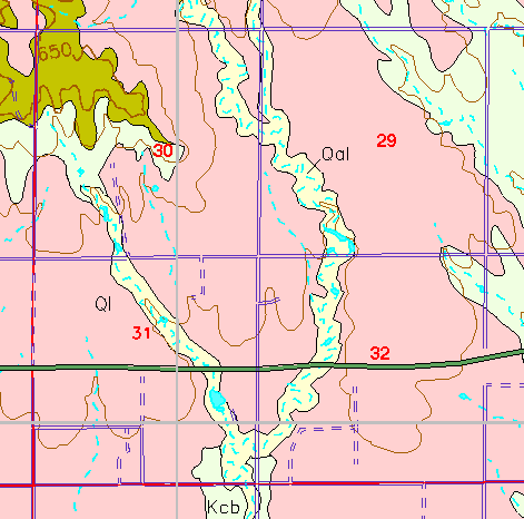 small part of Ellis Co. geologic map