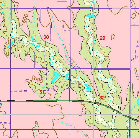 small part of Ellis Co. geologic map