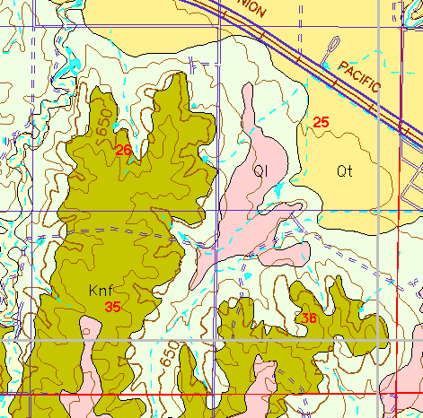 small part of Ellis Co. geologic map