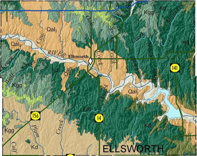 Ellsworth county geologic map