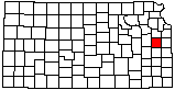 small map of Kansas; click to change counties