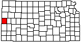 small map of Kansas; click to change counties