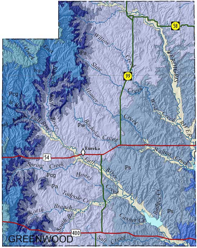 Greenwood County geologic map
