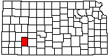 small map of Kansas; click to change counties