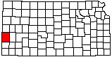 small map of Kansas; click to change counties