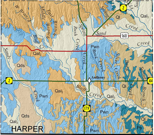 Harper county geologic map