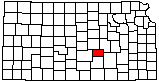 small map of Kansas; click to change counties