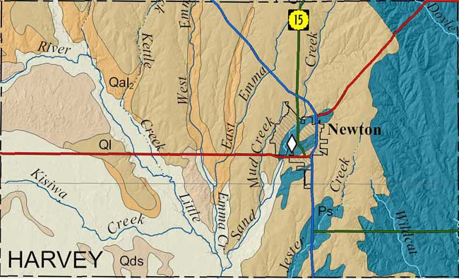 Harvey county geologic map