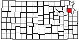 small map of Kansas; click to change counties