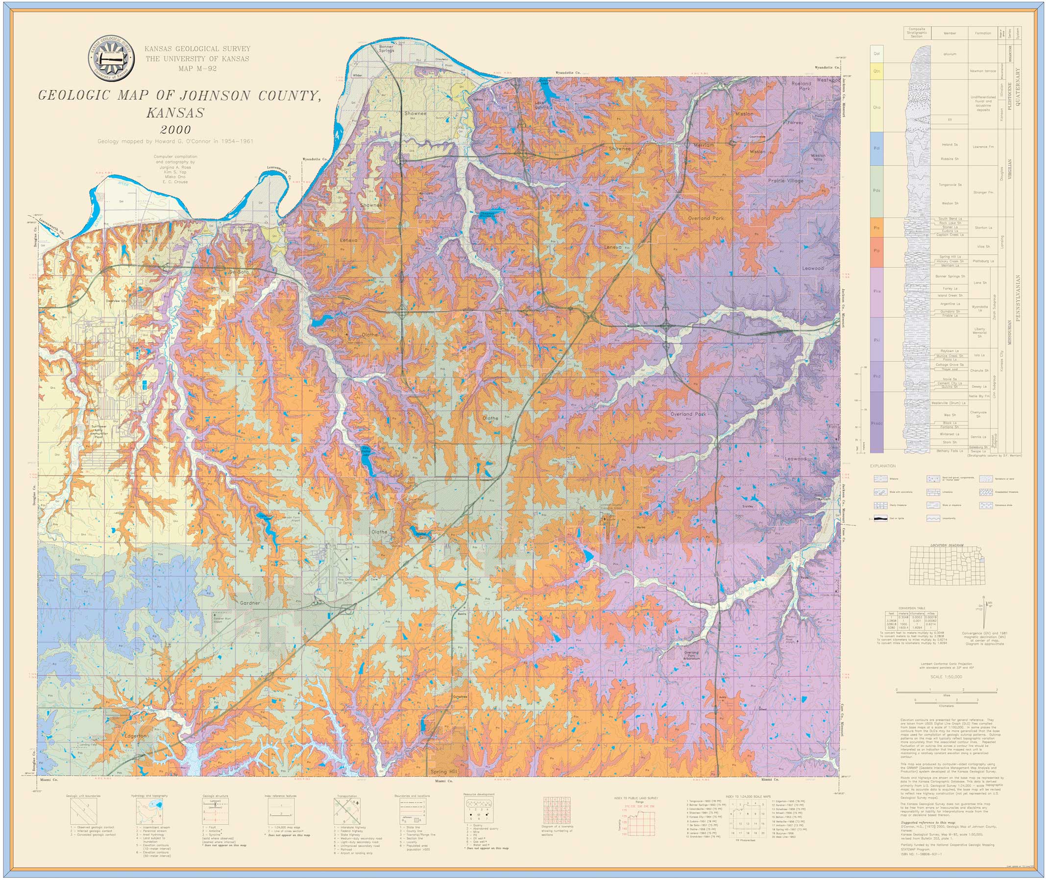 Johnson County geologic map