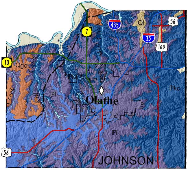 Johnson County geologic map