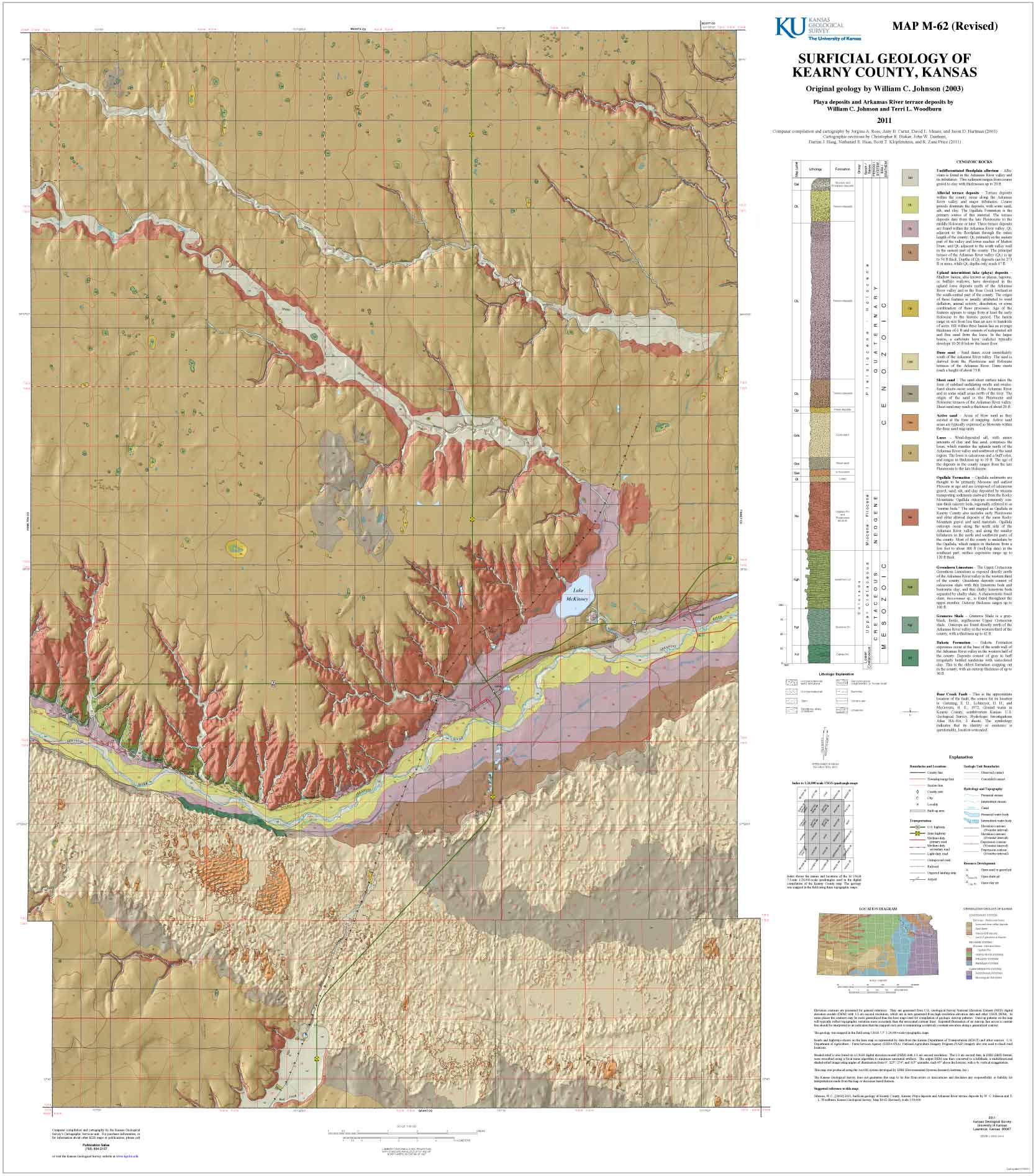 Kearny county geologic map