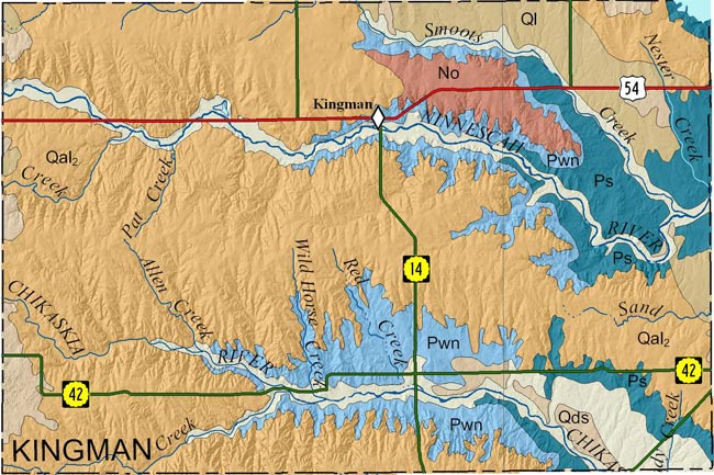 Kingman county geologic map