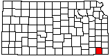 small map of Kansas; click to change counties