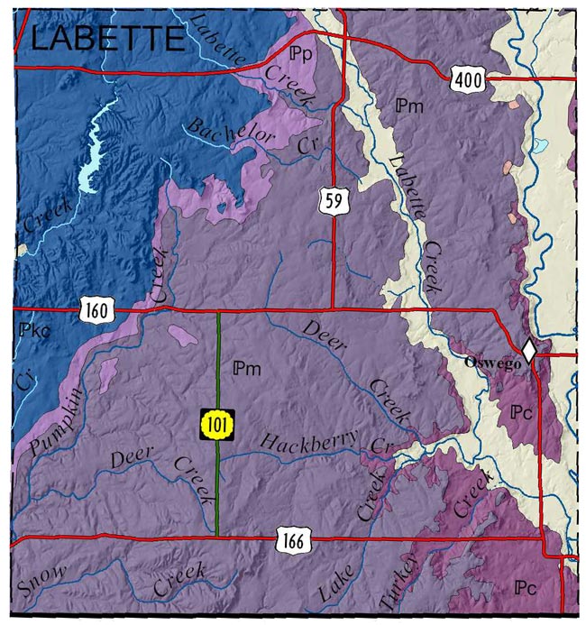 Labette County geologic map