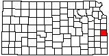 small map of Kansas; click to change counties