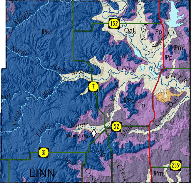 Linn county geologic map