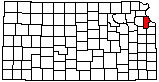 small map of Kansas; click to change counties