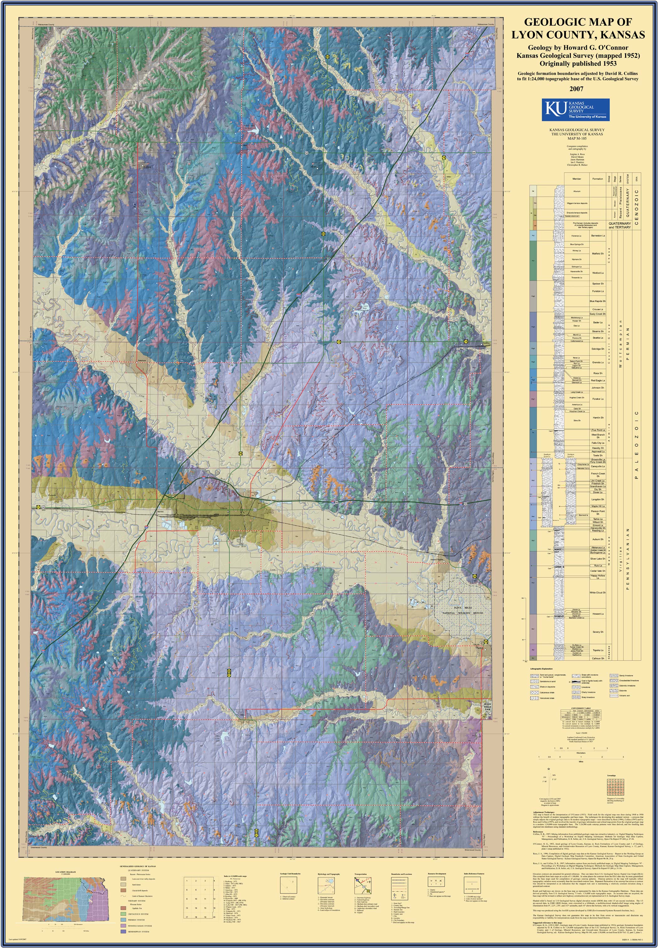 Lyon County geologic map