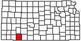 small map of Kansas; click to change counties