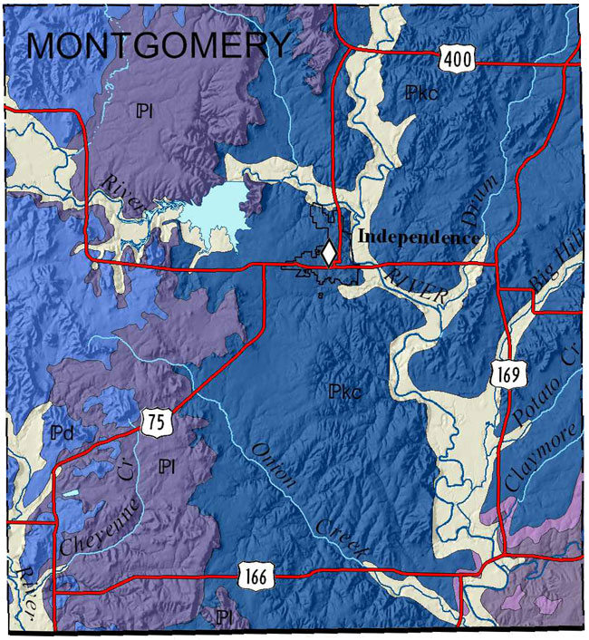 Montgomery County geologic map