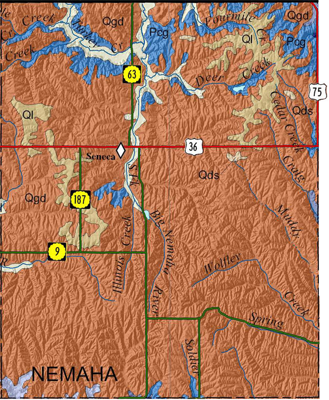 Nemaha county geologic map