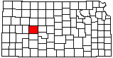 small map of Kansas; click to change counties