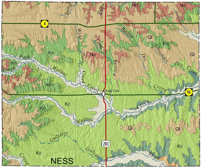 Ness county geologic map