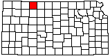 small map of Kansas; click to change counties